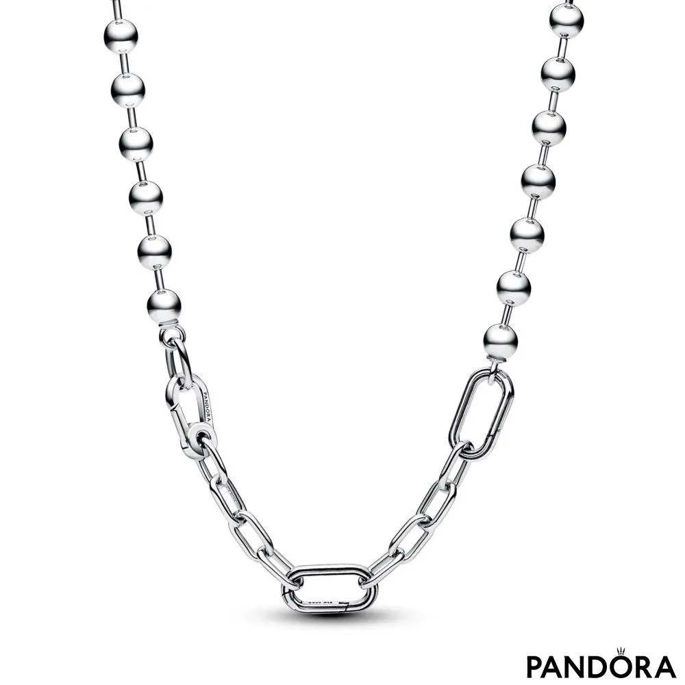 Colier Pandora ME cu perle metalice și lănțișor cu verigi 