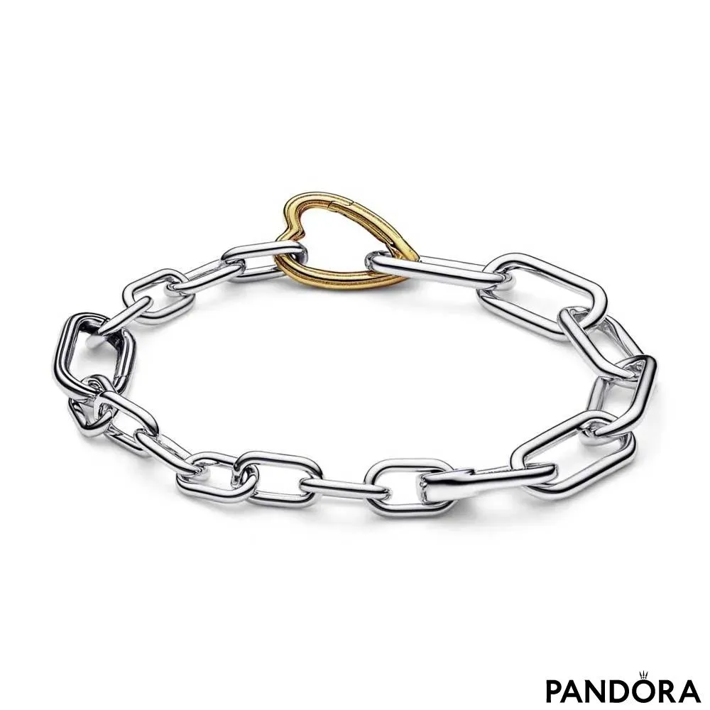 Браслет-цепочка Pandora ME из двух металлов с сердечками 