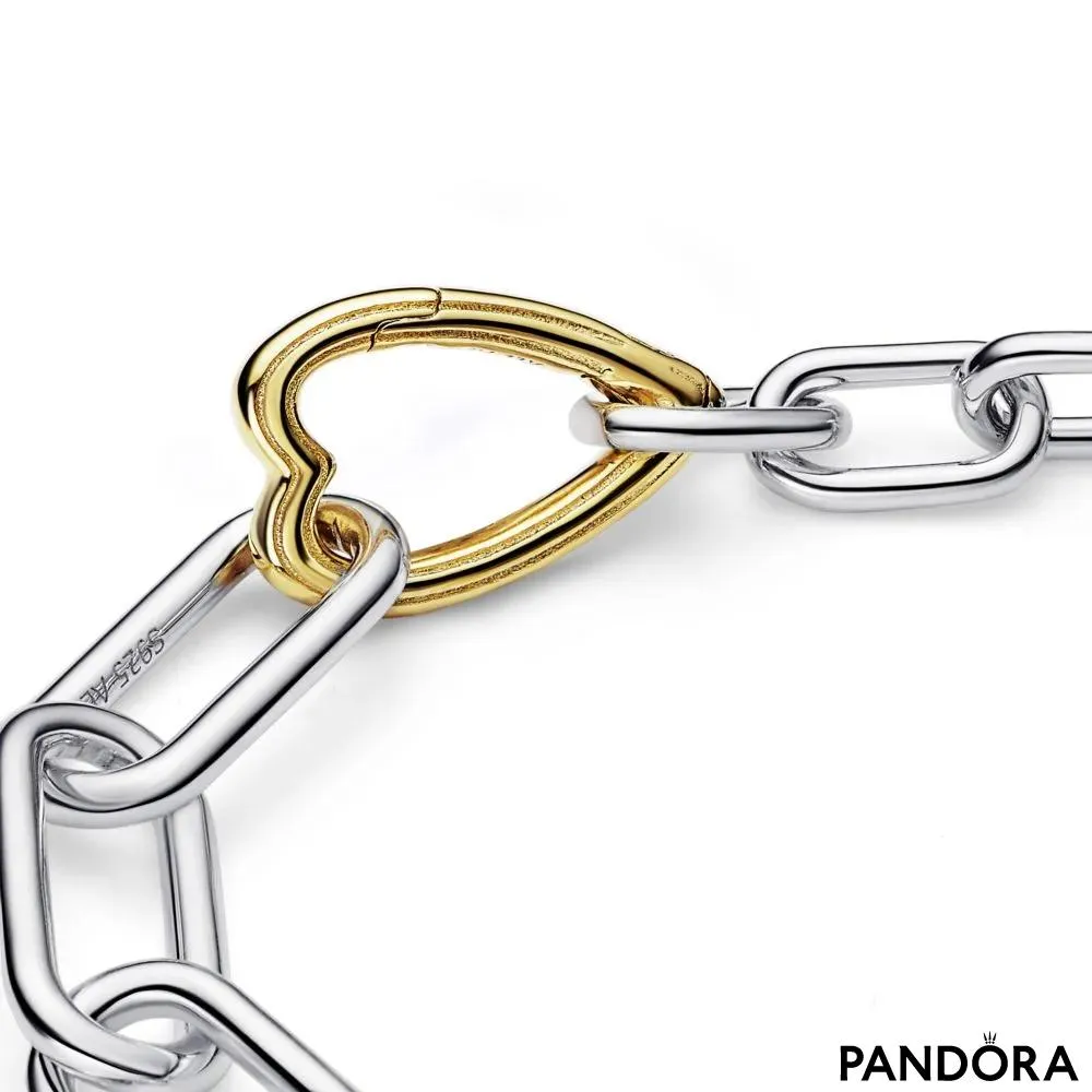 Браслет-цепочка Pandora ME из двух металлов с сердечками 