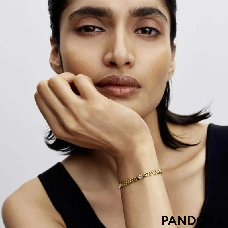 Brățară lanț cubanez cu inimă 