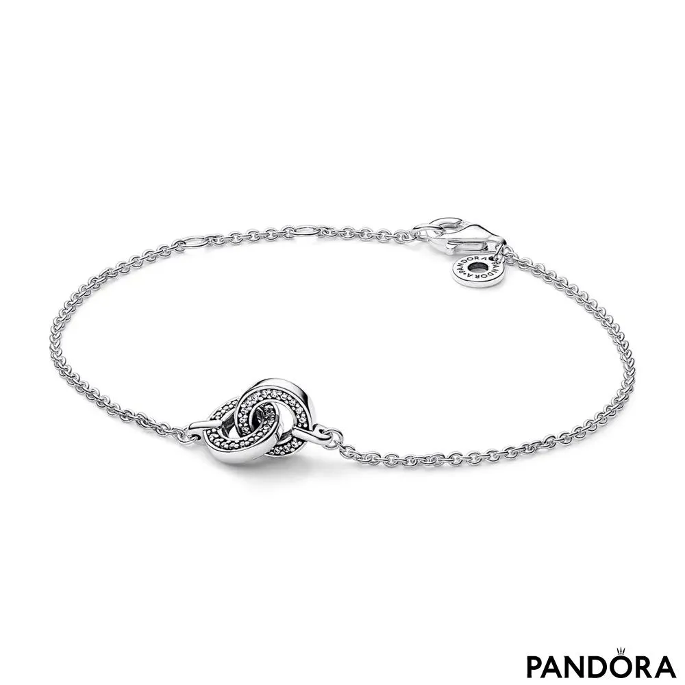 Плетеный браслет-цепочка Pandora Signature паве