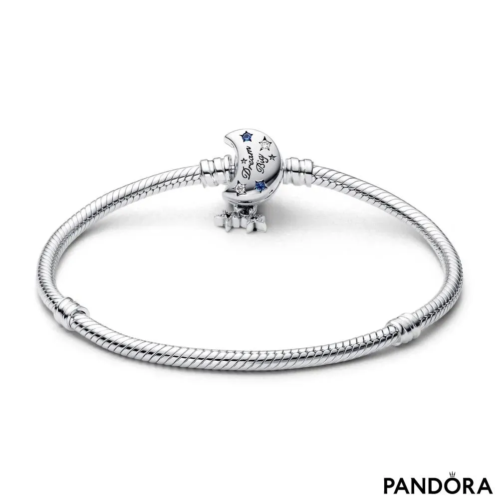 Pandora Moments браслет со змеиной цепочкой и лунной застежкой