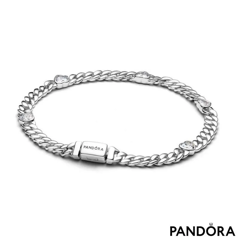 Brățară lanț cubanez cu inimă 