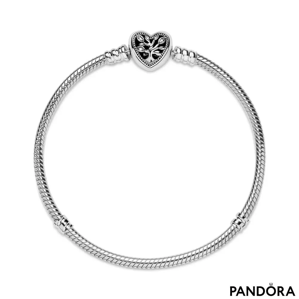 Классический браслет Pandora Moments с застежкой в виде сердца с генеалогическим древом