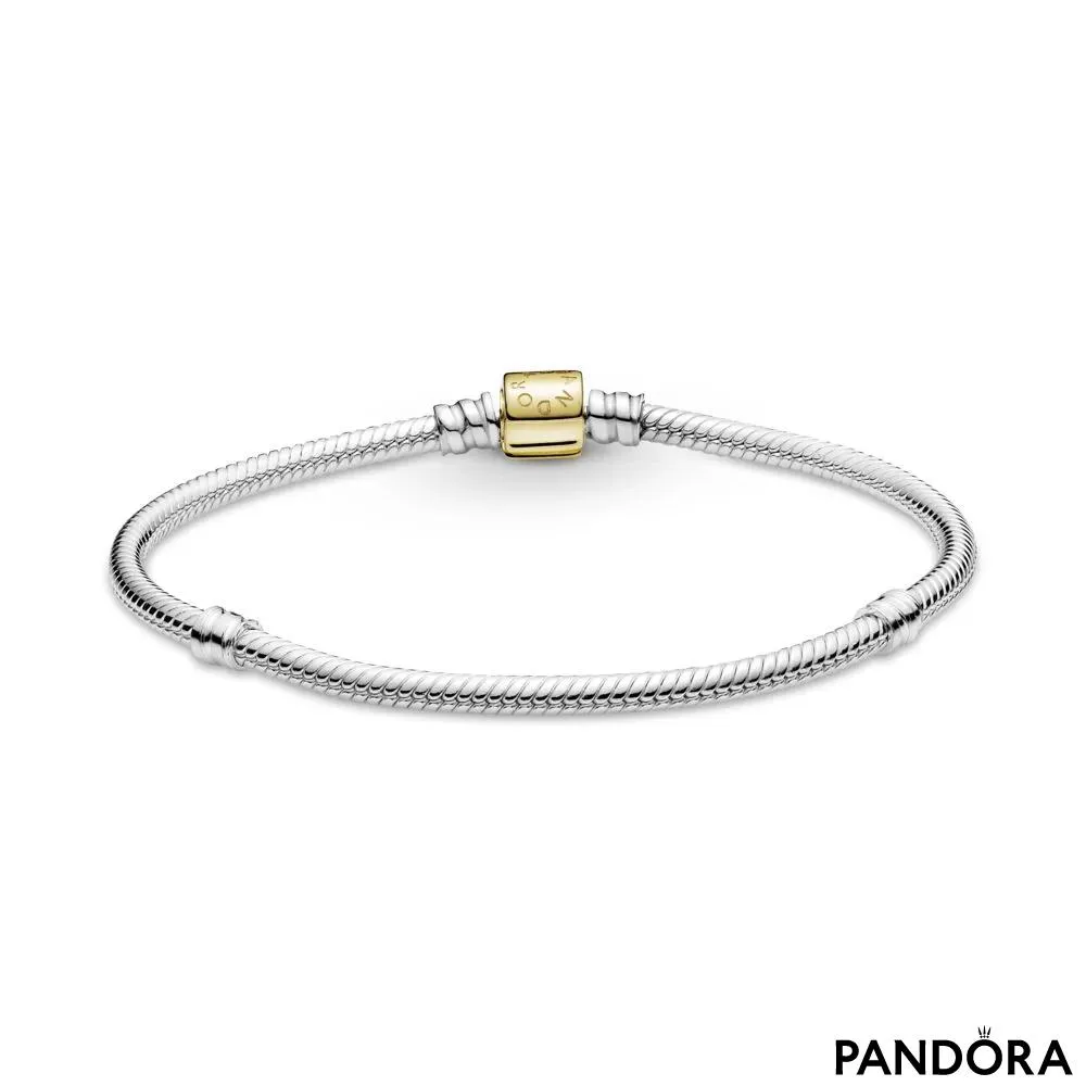 Brățară Pandora Moments lanț clasic cu închizătoare de tip inel în două nuanțe