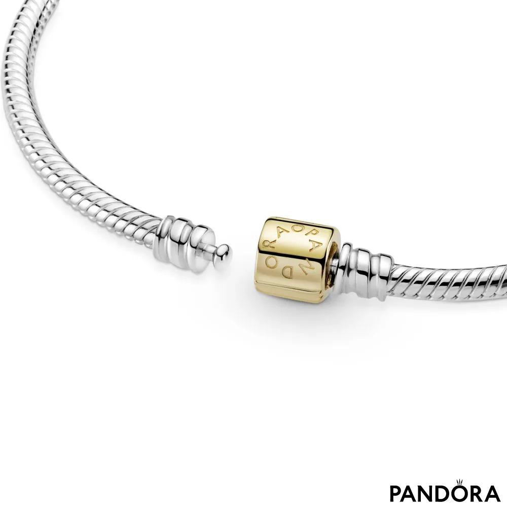 Brățară Pandora Moments lanț clasic cu închizătoare de tip inel în două nuanțe 