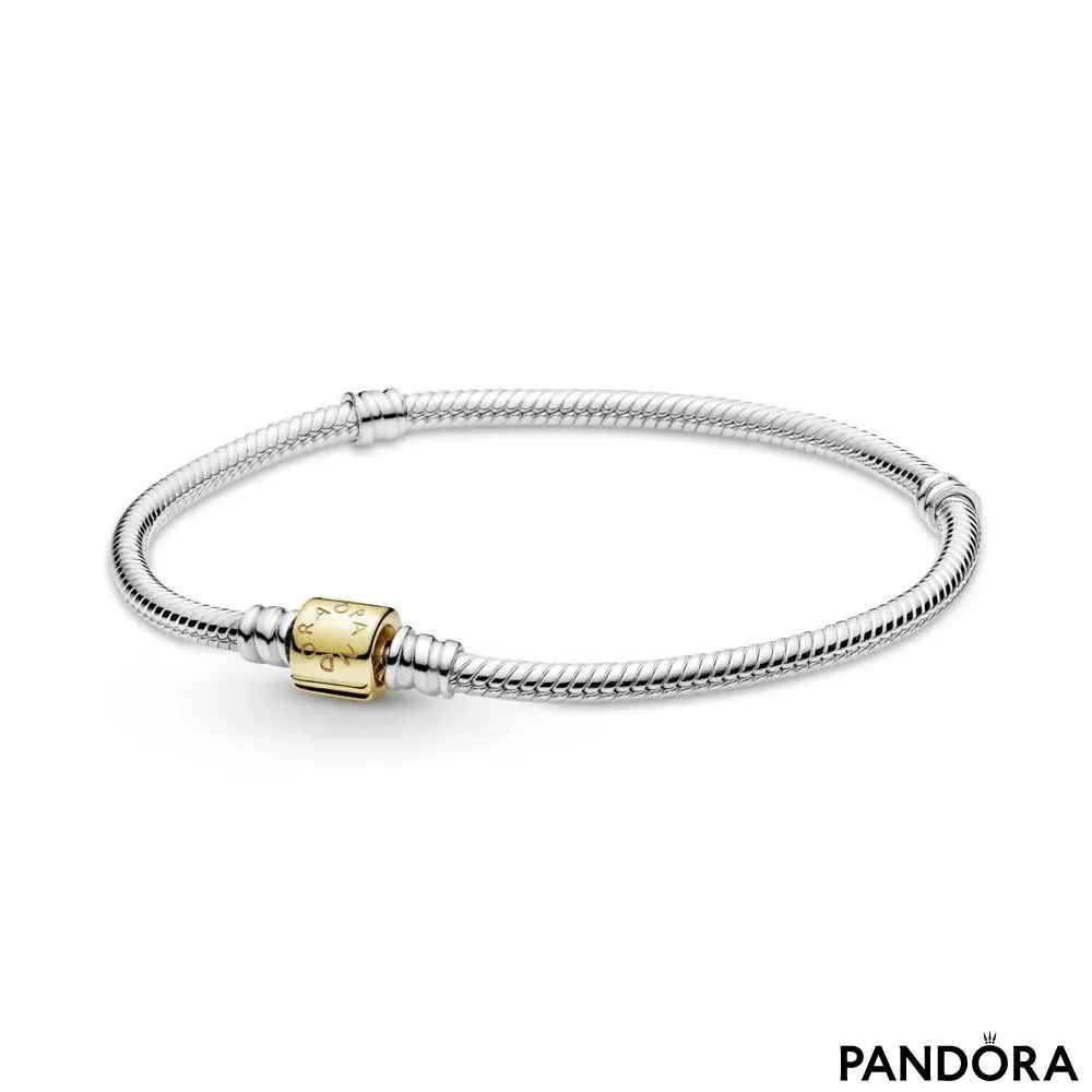 Brățară Pandora Moments lanț clasic cu închizătoare de tip inel în două nuanțe