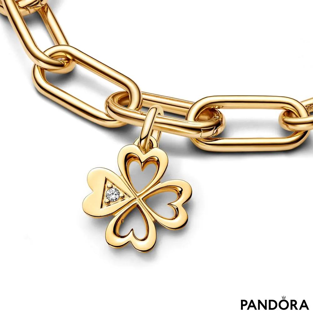 Pandantiv Pandora ME trifoi cu cu medalion cu patru foi în formă de inimă 