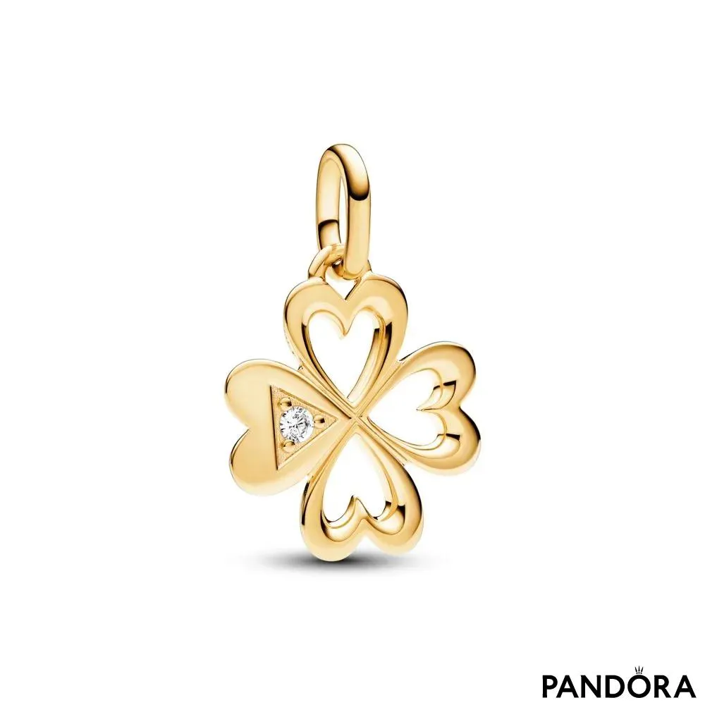 Подвеска-медальон Pandora ME «Клевер» с четырьмя сердцевидными листьями клевера 