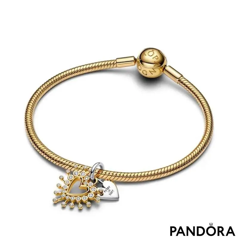 Двойной шарм-подвеска «Сияющее сердце» 