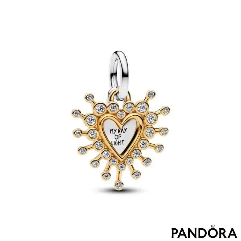 Двойной шарм-подвеска «Сияющее сердце» 