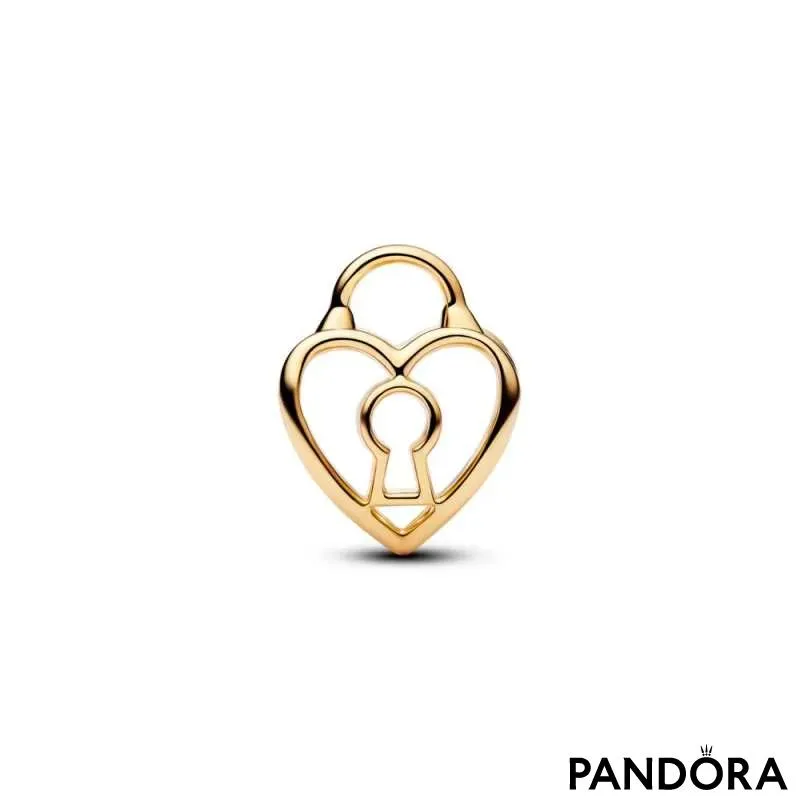 Talisman cu inimă cu lacăt cu structură dantelată 