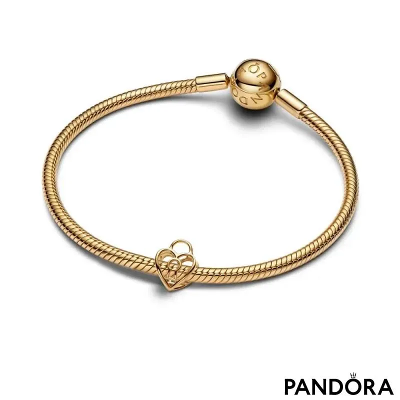 Talisman cu inimă cu lacăt cu structură dantelată 