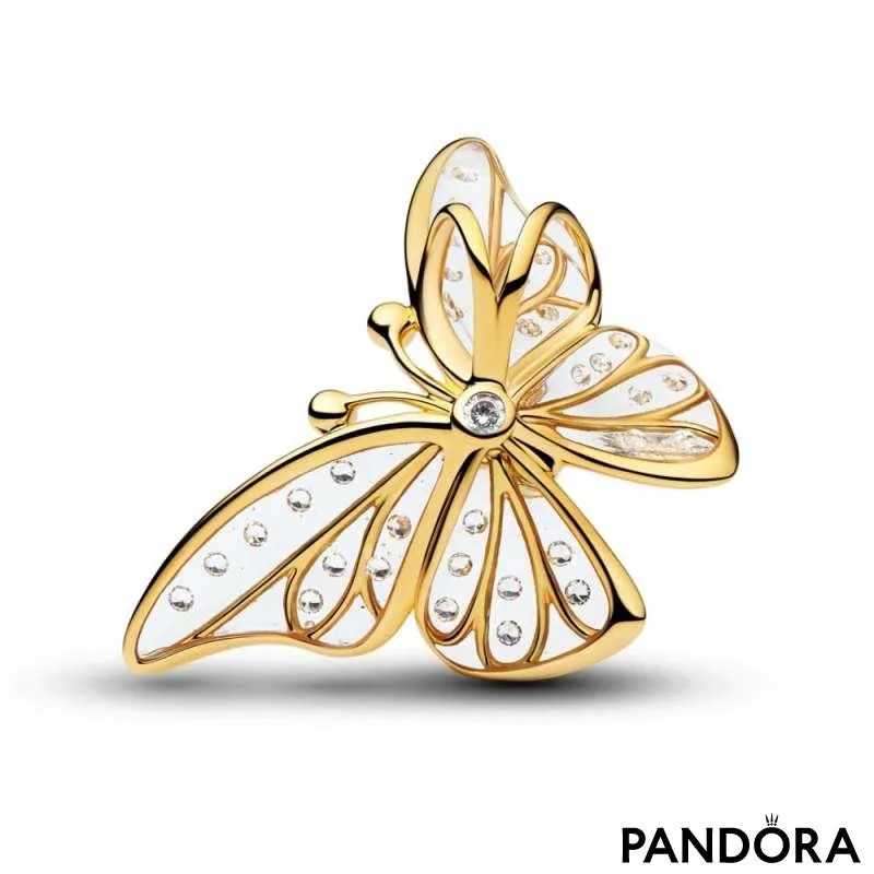 Talisman supradimensionat cu fluture cu structură dantelată 