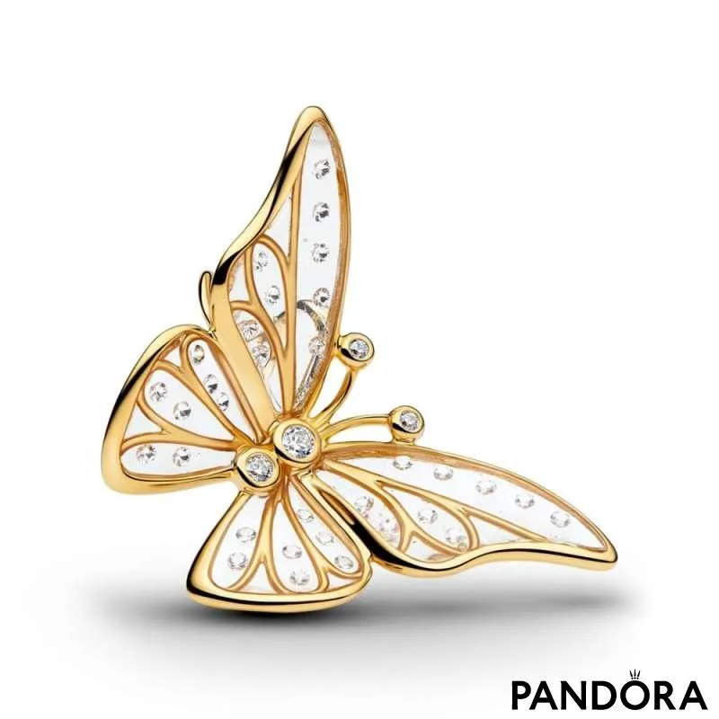 Talisman supradimensionat cu fluture cu structură dantelată 