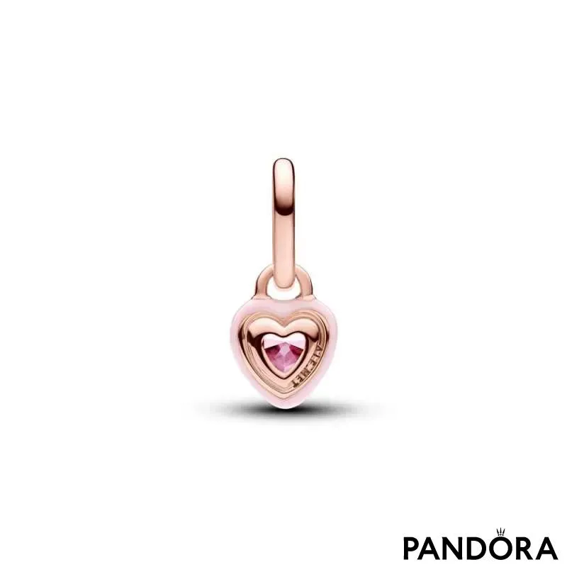 Mini talisman de tip pandantiv cu inimă chakra roz Pandora ME