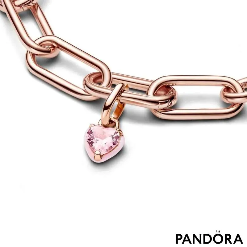 Mini talisman de tip pandantiv cu inimă chakra roz Pandora ME