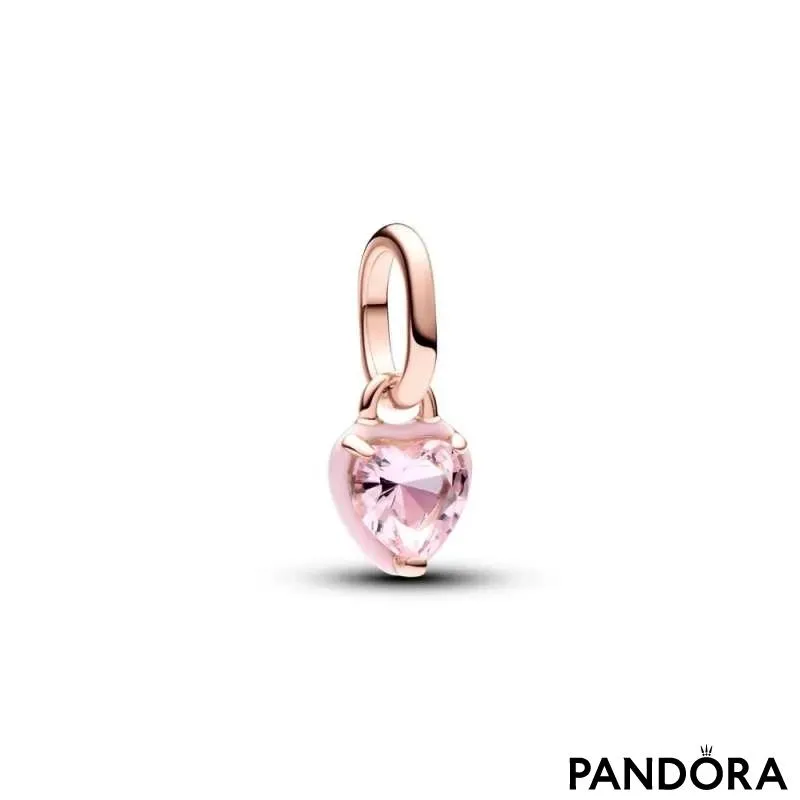 Mini talisman de tip pandantiv cu inimă chakra roz Pandora ME