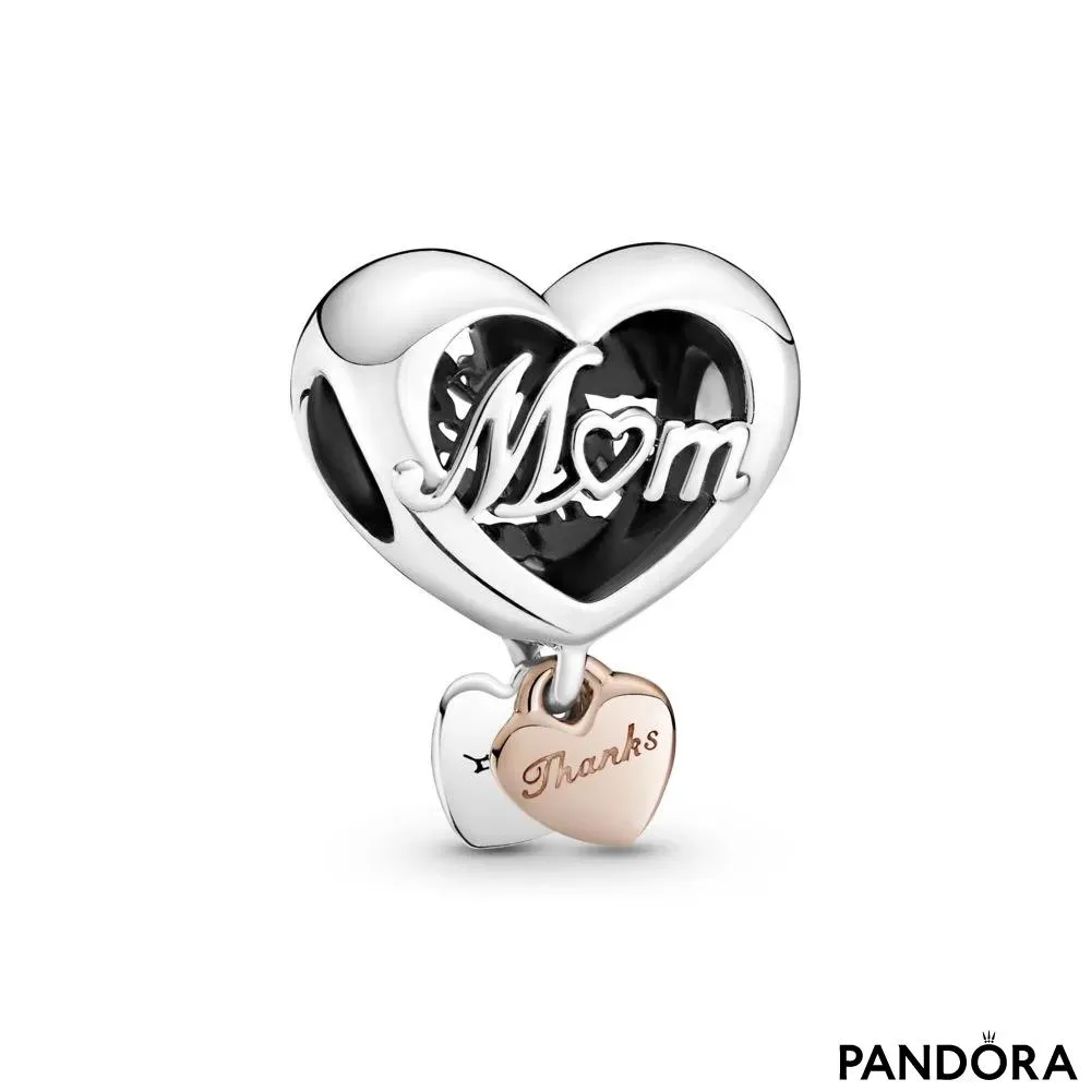 Шарм «Сердце с надписью Thank You Mum» 