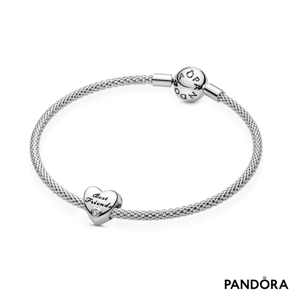 Talisman Cele mai bune prietene, din argint 925, cu zirconiu cubic transparent