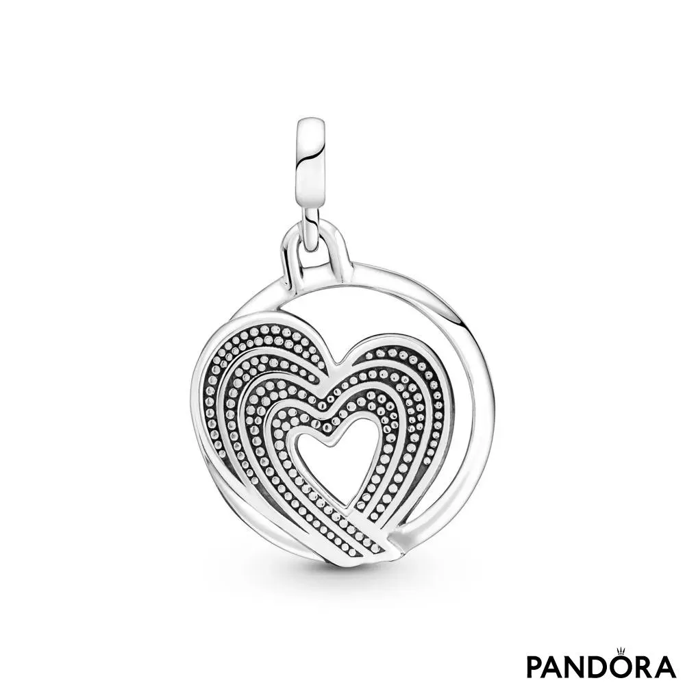 Medalion în formă de inimă cu curcubeu Pandora ME 