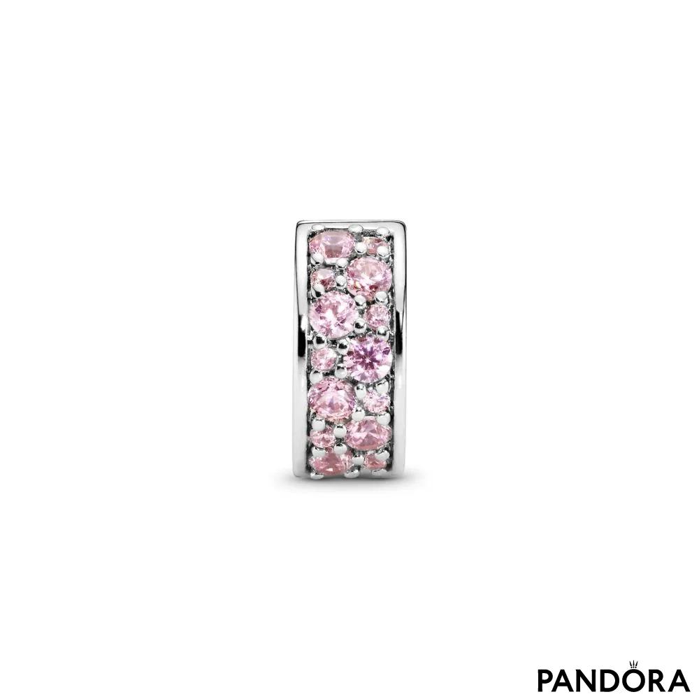Шарм-клипса с розовыми камнями в закрепке «паве» 