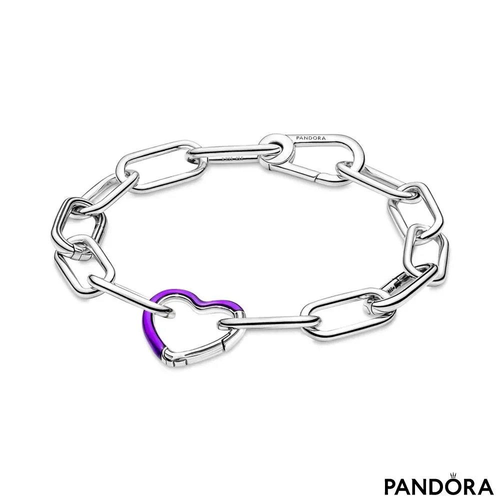 Ярко-фиолетовый коннектор в форме сердца из коллекции Pandora ME