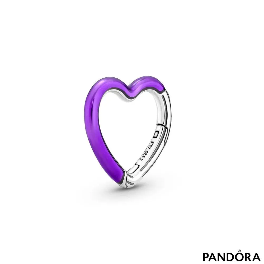 Ярко-фиолетовый коннектор в форме сердца из коллекции Pandora ME
