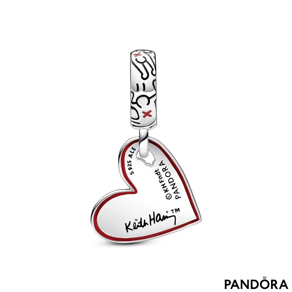 Talisman de tip pandantiv cu inimă Oameni Keith Haring™ x Pandora