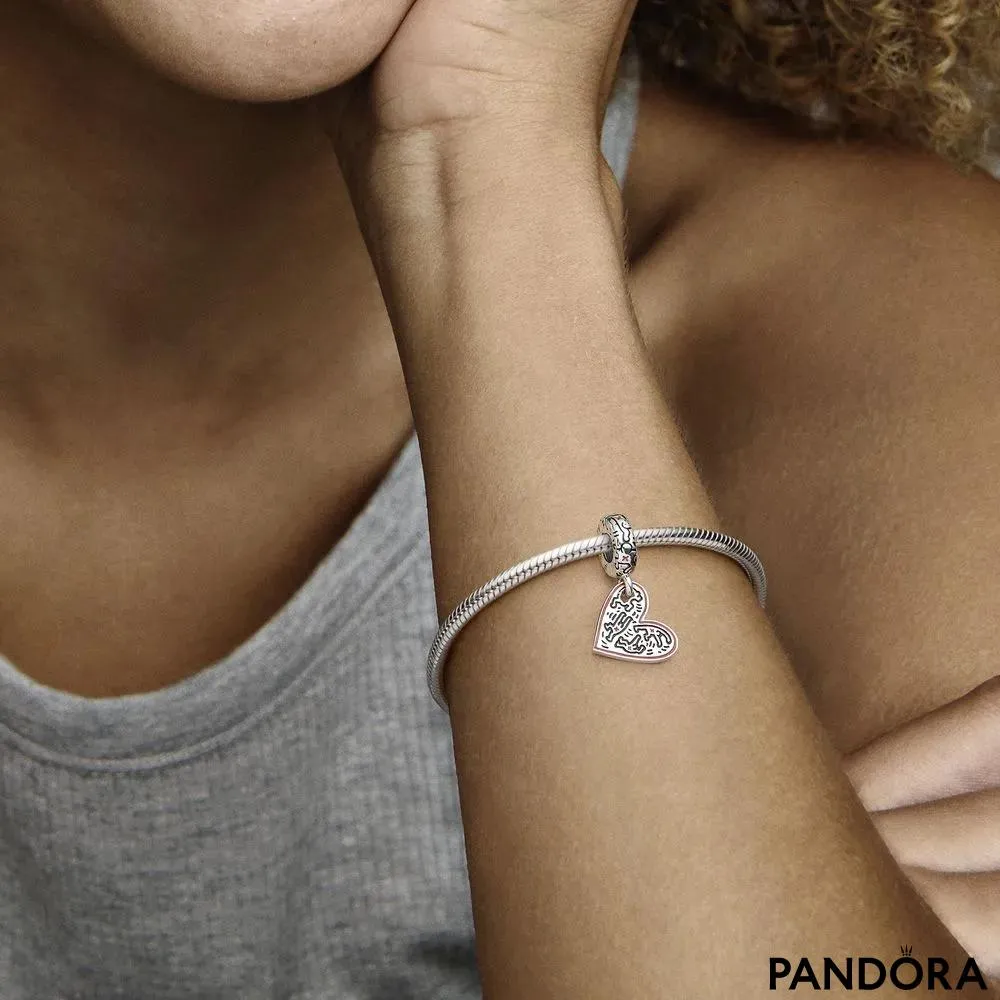 Talisman de tip pandantiv cu inimă Oameni Keith Haring™ x Pandora 