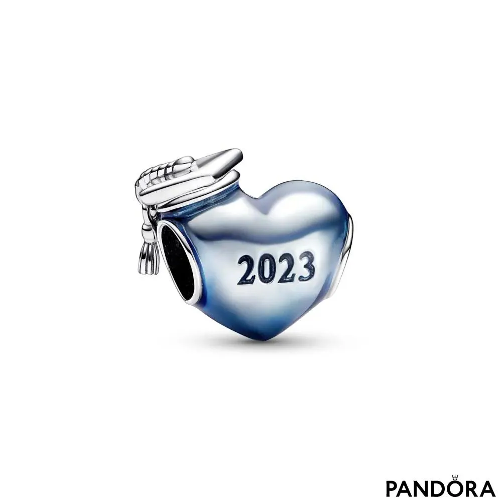 Синий шарм-сердце «Выпускник 2023»