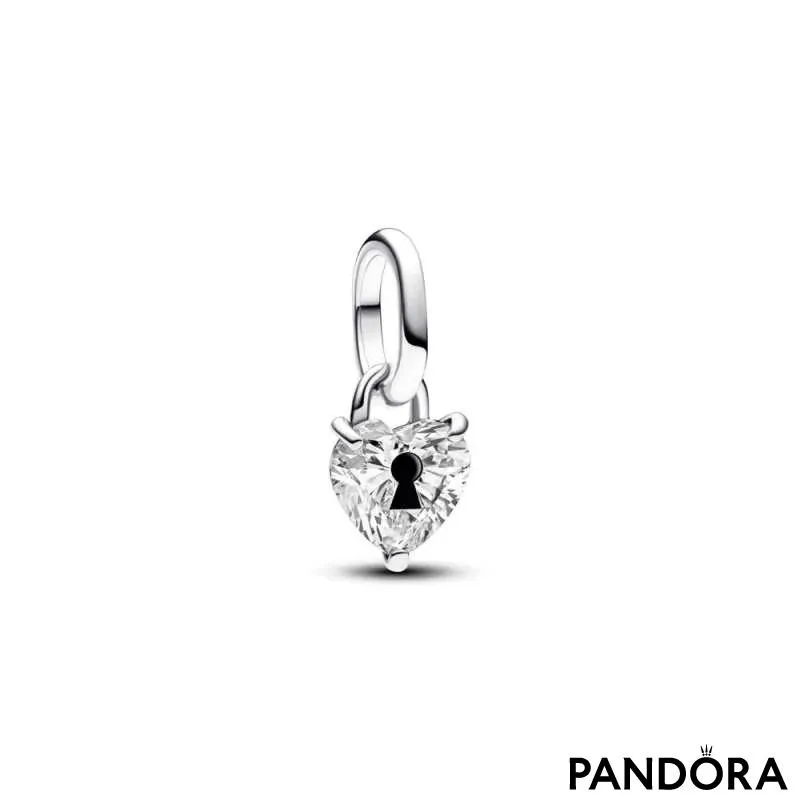 Mini talisman de tip pandantiv Inimioară cu fantă pentru cheie Pandora ME