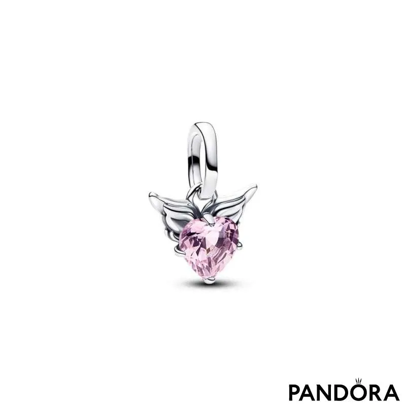 Мини подвеска — сердце с крыльями 