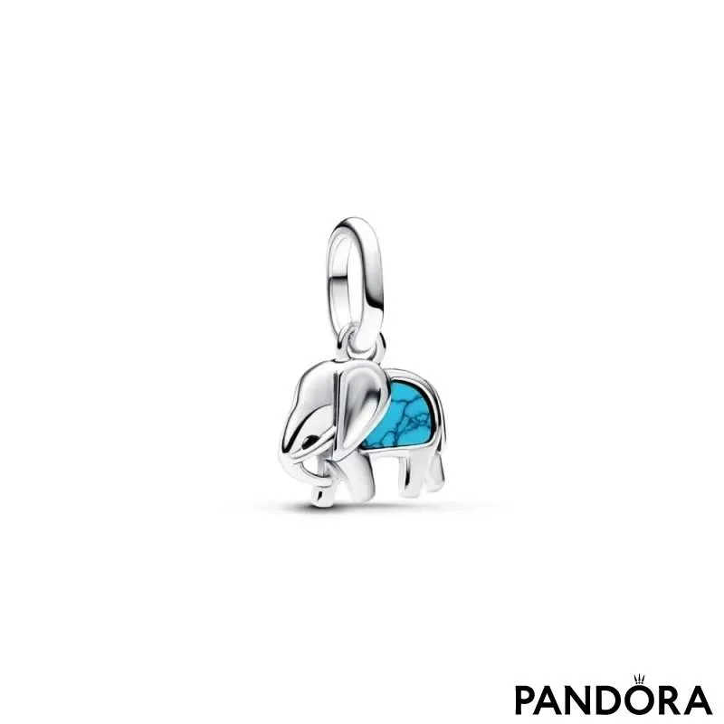 Mini pandantiv suspendat Elefant turcoaz
