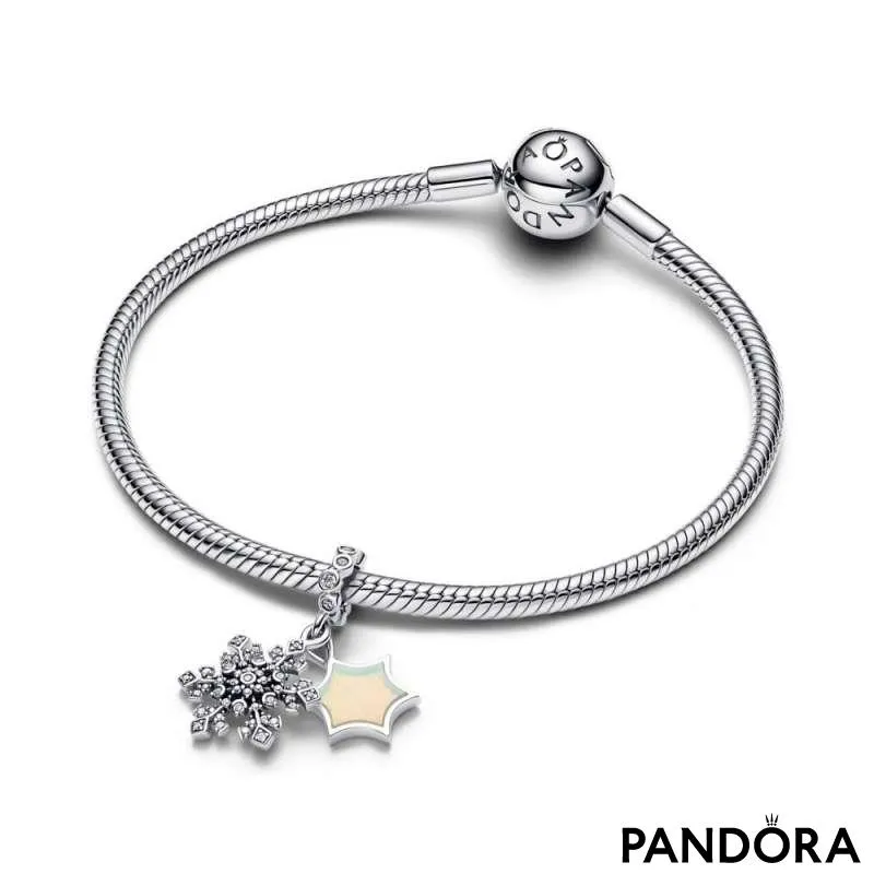 Двойной шарм-подвеска «Опалесцентная снежинка» 