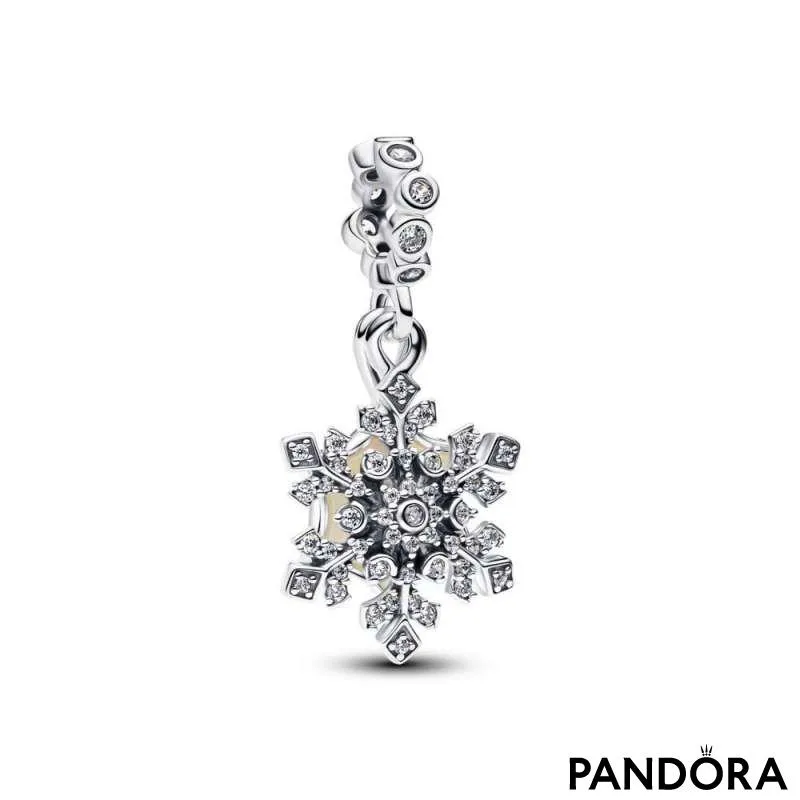 Двойной шарм-подвеска «Опалесцентная снежинка» 