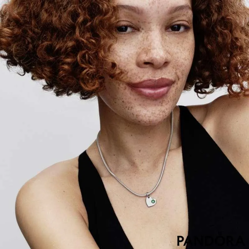 Подвеска-сердце для гравировки с зелёным камнем — Май 