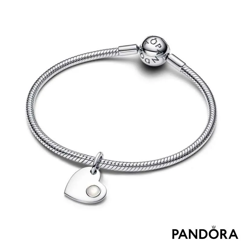 Подвеска-сердце для гравировки с белым камнем — Июнь 