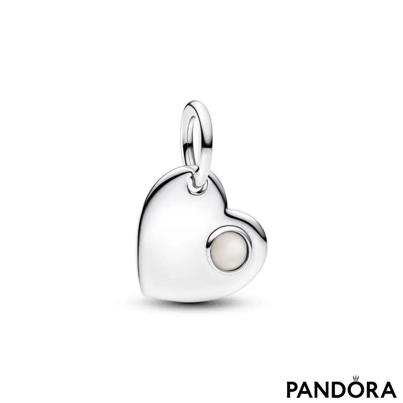 Подвеска-сердце для гравировки с белым камнем — Июнь 