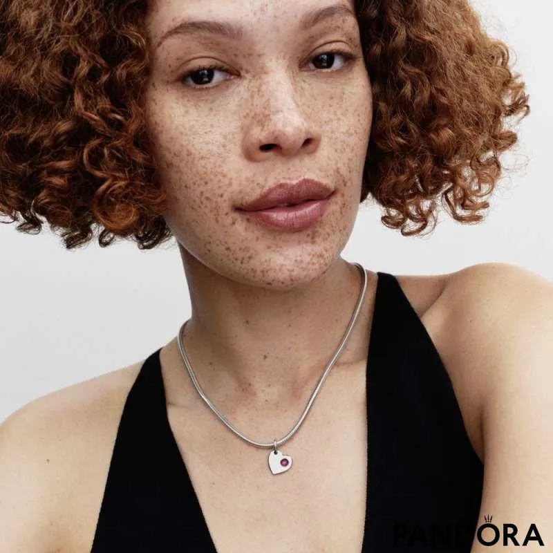 Подвеска-сердце для гравировки с красным камнем — Июль 