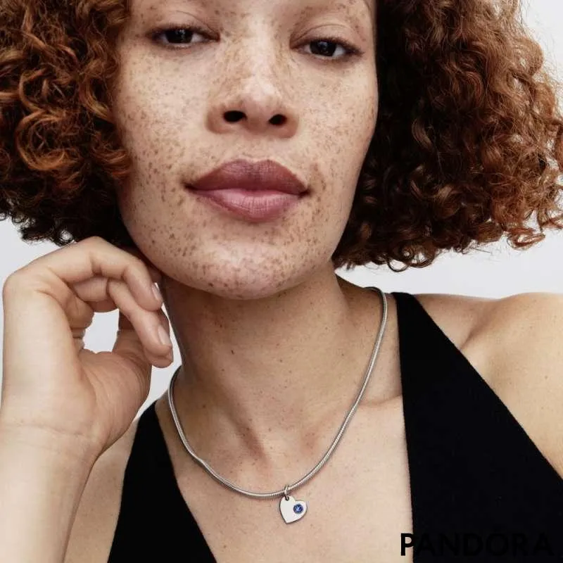 Подвеска-сердце для гравировки с синим камнем — Сентябрь 