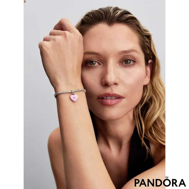 Подвеска-замок — розовое керамическое сердце 