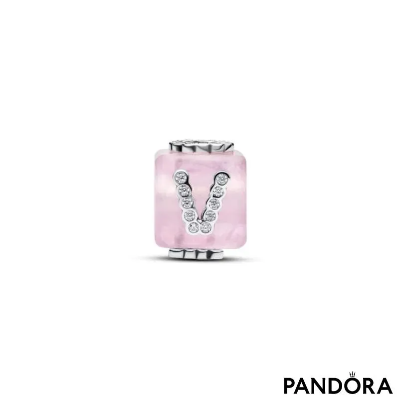 Talisman cu cubul iubirii și sticlă de Murano roz 