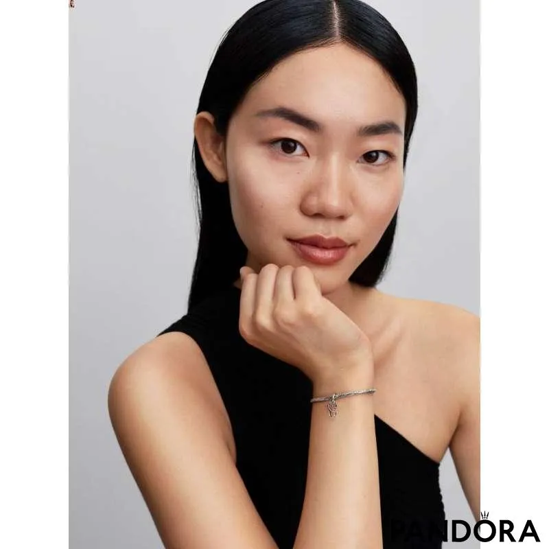 Подвеска с соединёнными сердцами и красными камнями 