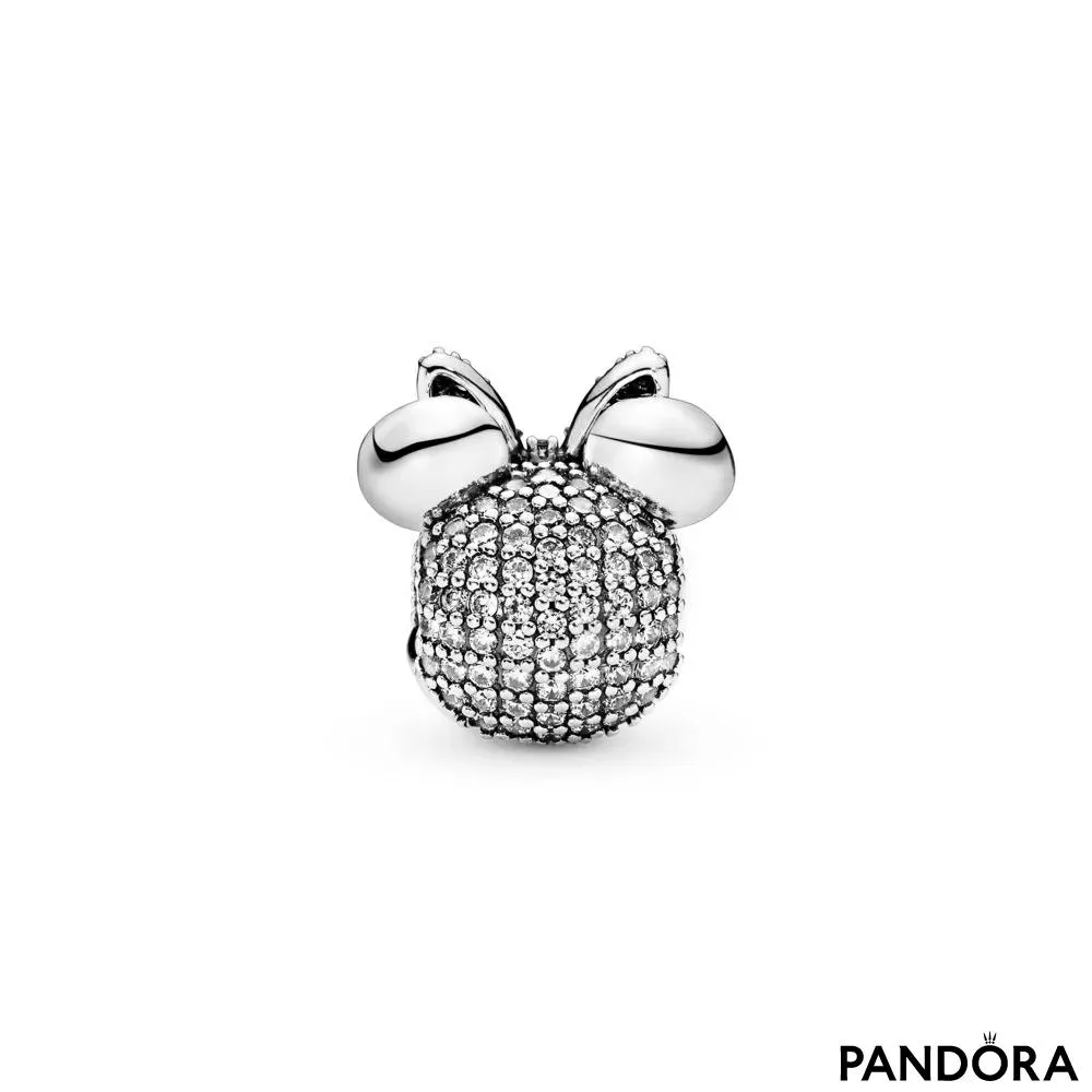 Talisman cu fixare ușoară tip pavé Funda roz a lui Minnie Mouse de la Disney
