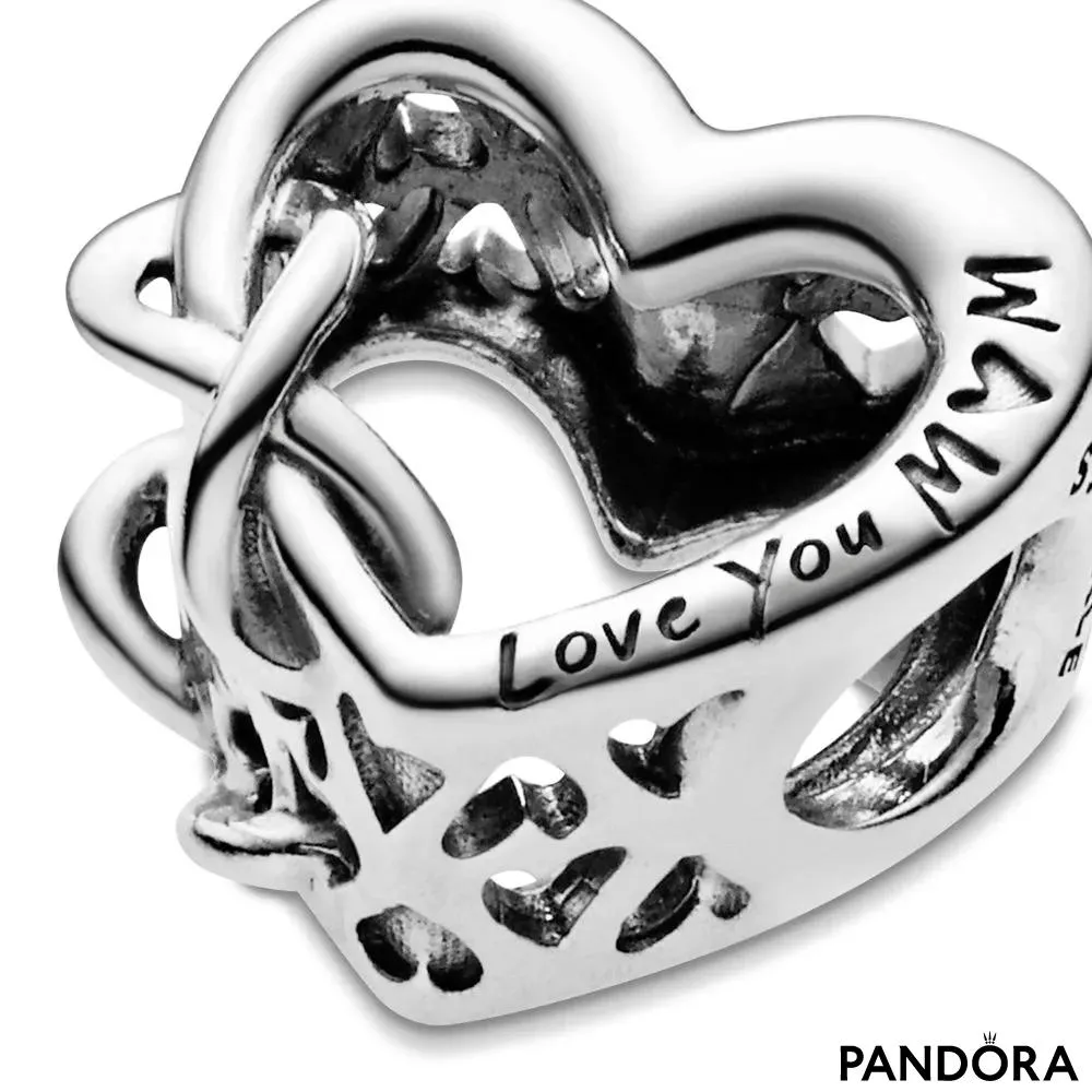 Talisman cu inimioară în stil infinity Love You Mum