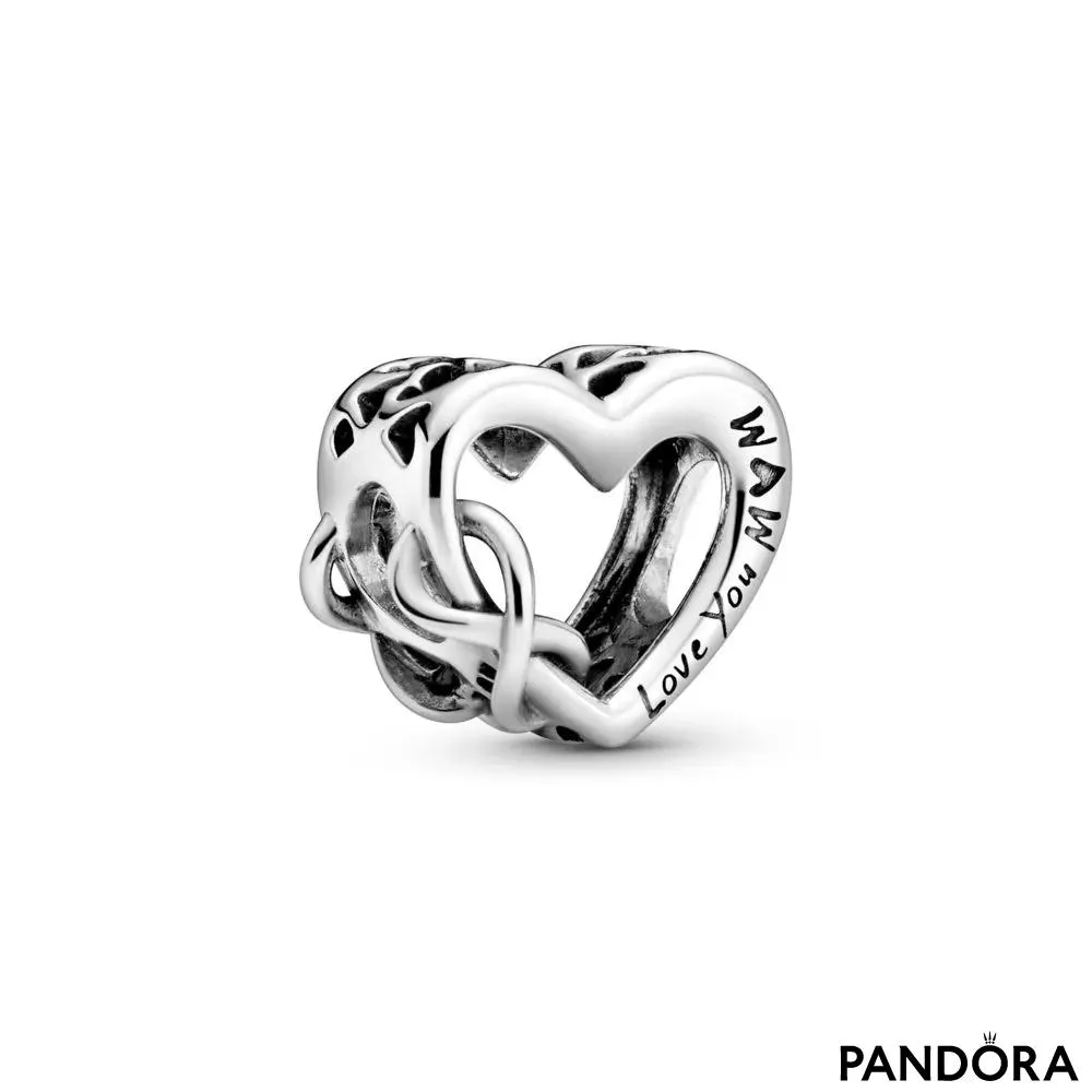 Talisman cu inimioară în stil infinity Love You Mum