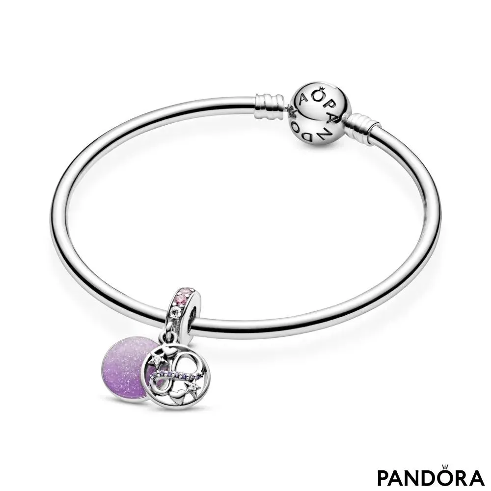 Talisman de tip pandantiv Stele și inimioare strălucitoare în stil infinity