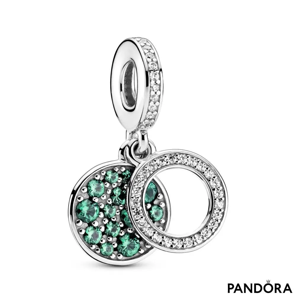 Talisman de tip pandantiv dublu cu disc verde strălucitor