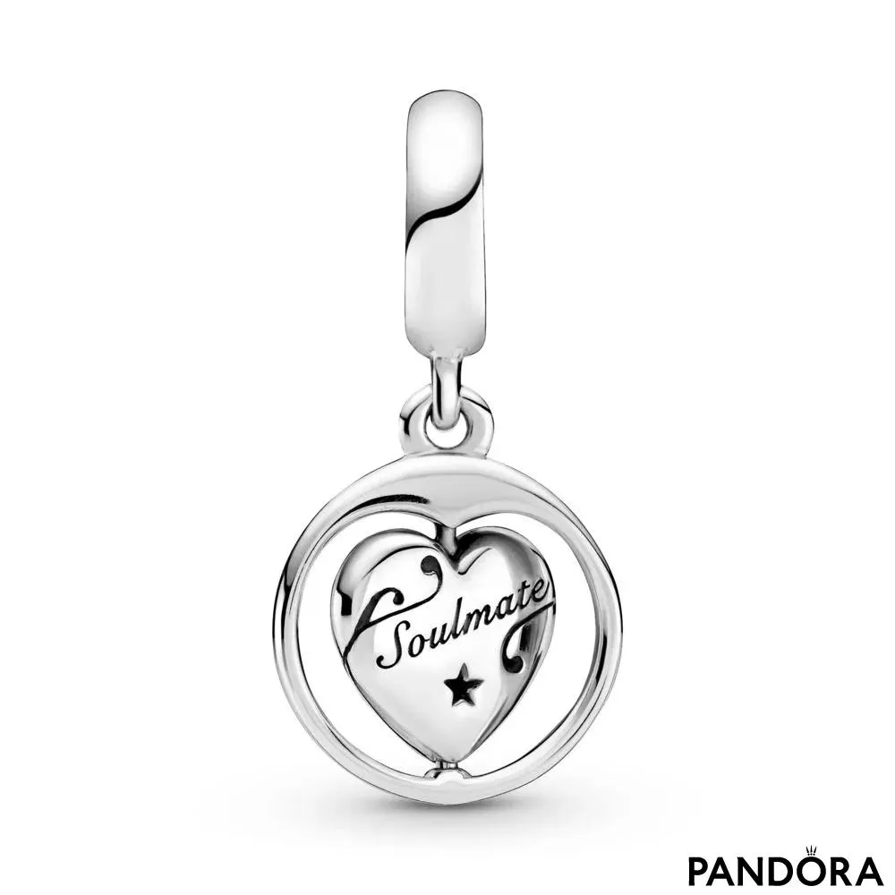 Talisman de tip pandantiv rotitor cu inscripțiile „Forever & Always” și „Soulmate”